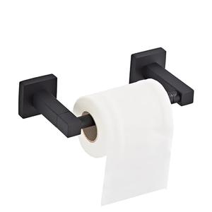 Matte Black Toilet Paper Holder Wall Mount, Bathroom Toilet Paper Holder for SUS 304 Stainless Steel, Double Post Pivoting Square Toilet Paper Roll Holder for Bathroom RV Paper Towels for TP