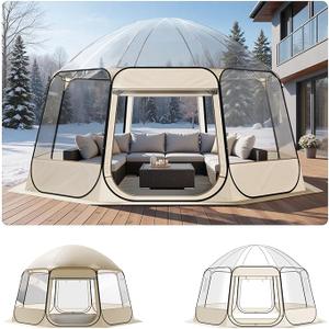 VEVOR Pop up Bubble Tent, 15 x 13.8 Ft Waterproof & UV-Resistant, Clear Camping Tent Shelter, Outdoor Garden Dome Igloo Tents with Windows, 540 Panoramic View, for 12-15 Persons Patio Backyard