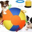 AIERSA Herding Ball for Dogs, Large Dog Ball with Handles for Outdoor Play, Indestructible Training Toy Balls for Australian Shepherd, Interactive Toy Balls for Medium & Large Dogs (Orange + Yellow + Blue)