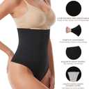 Dulchany Thong Shapewear Tummy Control Underwear for Women Seamless Body Shaper Panties, Medium