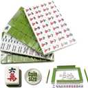 Mini Chinese Mahjong Set - 144pcs Traditional Travel Game with Case, Portable Small Mahjong for Beginners - Travel Mahjong Set (0.94 0.67 0.47)
