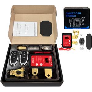 12V 240A Remote Control Battery Kill Switch for Car - Smart Battery Disconnect Switch with LED Indicator, Anti-Theft Protection & Prevents Battery Drain, for Cars, Trucks, RVs, Marine Vehicles (black)