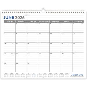GuassLee 2026-2027 Wall Calendar - 19 Months Hanging Calendar from Jun. 2026 to Dec. 2027, 14" x 11.5", with Notes for Easy Planning School Home Office