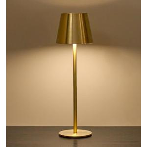 Cordless Table Lamp, Portable Battery Operated Lamp with 3 Color Temps and Stepless Dimming, Rechargeable Table Lamp for Dinner, Desk, Cafe, Outdoor (Brushed Gold) (1 Pack)