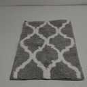 OLANLY Bathroom Rugs 24x16, Soft and Absorbent Microfiber Bath Rugs, Non-Slip Shaggy Shower Carpet, Machine Wash Dry, Bath Mats for Bathroom Floor, Tub and Shower, Grey