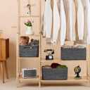 MiniArk Large Storage Baskets for Organizing, Closet Shelf Baskets for Clothes Blanket Towels, Baby Nursery, Toy Bins Box, Woven Rope Baskets, 17 x 13 x 7.5”, 4 Packs Dark Gray