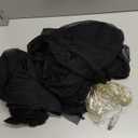 10x8ft Black Tulle Backdrop Curtain with Lights String for Parties, Sheer Backdrop Curtains for Wedding, Baby Shower, Birthday Party, Photo Shoot Decorations (10ft x 8ft (2 Panels 5*8ft))