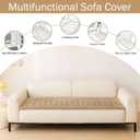 hyha Couch Covers for Dogs Washable, Non Slip Plush Dog Sofa Protectors, Fuzzy Pet Couch Covers for 3 Cushion Sofa Pet Friendly (Khaki, 27.6" x 70.9")