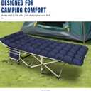 YELLOW JACKET Camping Cot with Mattress for Adults, Folding Sleeping Cot 600lbs Max Load, Portable Camping Cot with Carry Bag, 28" Wide Cot for Camping, Home,Office,Travel (Blue), 75 inches x 28 inches x 15.4 inches