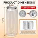 100-Pack Plastic Juice Bottles with Caps Empty Soda Cans with Aluminum Lids for Smothies, Boba, beer – Only Compatible with Can Sealers (16.9oz/500ml)