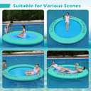 ACWYENN 6/8/10/12FT Inflatable Water Hammock Lake Floats for Adults Round Floating Ring Hammock for Lake Pool Beach (10FT Mint Green+Light Blue)