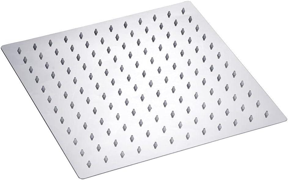 Round Square Shower Head Ultra-thin large area 8" 10” 12” Chrome Stainless Steel Water Rainfall Overhead,8 inch