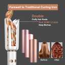 JINRI Automatic Rotating Curling Iron-Beach Waves Curling Wand, Pumped-Up Volume, Portable Hair Curler, 500 Million Ionic, Dual Voltage & Lightweight for Travel, Ceramic Coating, 1 Inch, White