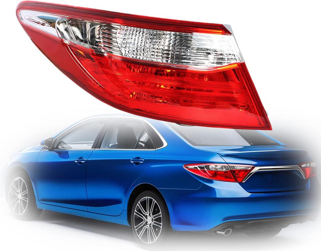 munirater 1-Pack Rear Left Tail Light Assembly Replacement for Camry 2015-2017 Outer Driver Side Brake Lamp