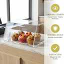 Stackable Bakery Display Case Acrylic Pastry Counter Top Display Box Organizer Storage Container for Bagels, Bread 14.96" x 6.50" x 12.01" Slanted Door with 2 stainless steel hinges