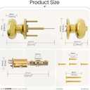 HOSOM Polished Brass Door Knob Privacy Door Knob with Lock, Interior Door Knobs for Bedroom and Bathroom, Keyless Doorknob with Round Ball, Gold Door Handle, 1 Pack