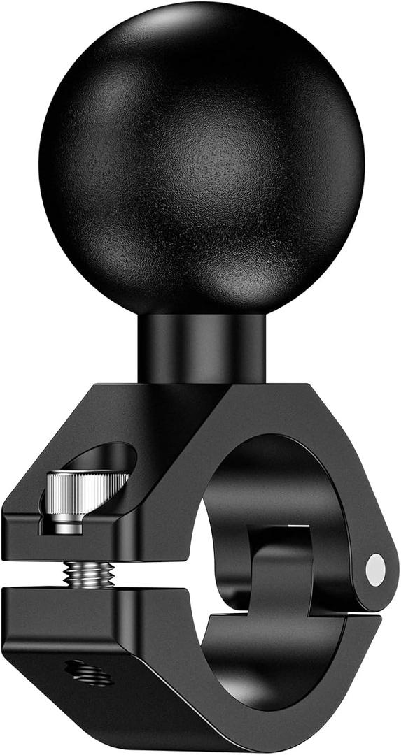 LOKTENWO Aluminum Alloy 1.5'' Ball Mount Fit for Round Rails 0.875'' / 1'' / 1.125'' / 1.26'' in Diameter, Adjustable Handlebar Base Compatible with RAM Mounts C Size 1.5 Inches Ball Double Socket Arm