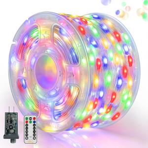Ollny Outdoor Christmas Lights 1000LED 328FT, Multicolor Fairy Lights IP67 Waterproof, Plug in String Light with Remote 8 Modes Timer, Xmas Light for Outside Indoor House Tree Decorations