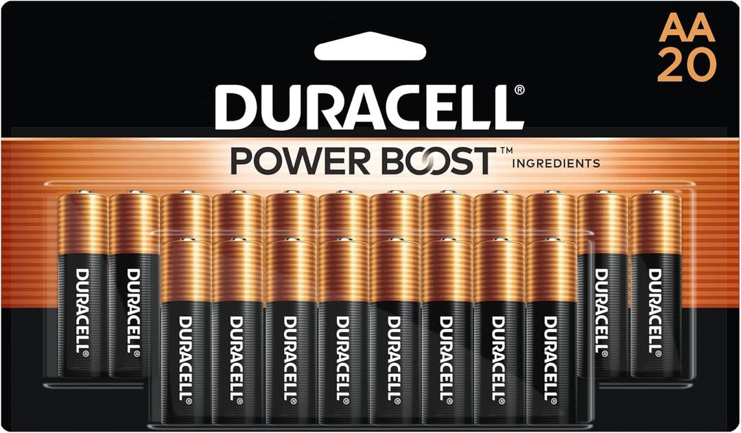 Duracell Coppertop AA Batteries with Power Boost Ingredients, 20 Count (Pack of 1) Double A Battery with Long-lasting Power, Alkaline AA Battery for Household and Office Devices