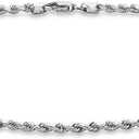 14k Fine White Gold Rope Chain Anklets for Women Men Teens and Kids Strong plated Durable Foot Jewelry Beach Party Work Cute Ankle Bracelet 9 10 and 11 inches