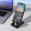 2 x Cell Phone Stand, Portable Phone Holder, Clear Phone Stand for Desk (Black)