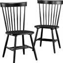 Sauder New Grange Spindle Back Chairs, Black finish, L: 20.47" x W: 21.26" x H: 36.22",
