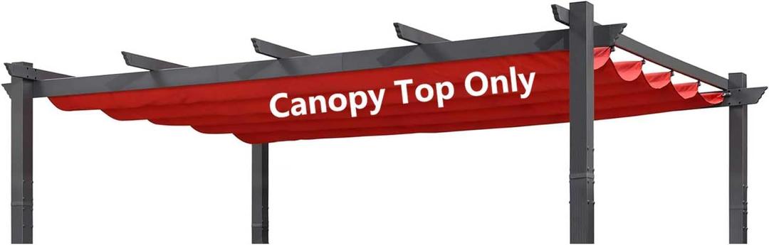 Pergola Shade Cover Replacement Canopy Top Compatible with 10 X 13 ft 6-Bar Pergola Frames - Red (Canopy Size 116" W x 135" L, Canopy Top Only)