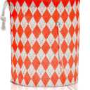 Yarn Bag with Two Pockets, Holder for Knitting & Crocheting, Portable Storage for Small Projects, Stores Skein Balls, Needles, Accessories - Red