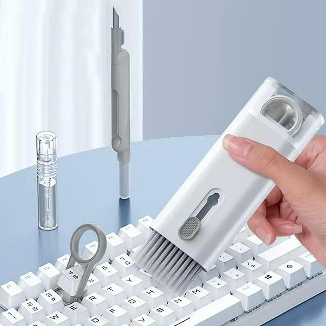 7 in 1 Electronic Cleaner Kit,Keyboard Cleaner Laptop Monitor Computer Keyboard Brush for Earphones Mobile Phones Tablets Laptop and Camera(Color:Grey)