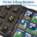 100 Pack 9 Pocket Page Protector, Trading Card Sleeves Pages Baseball for 3 Ring Binder Hold 1800 Cards, Sheets Standard Size Cards, Sport Game Business Cards (Black)