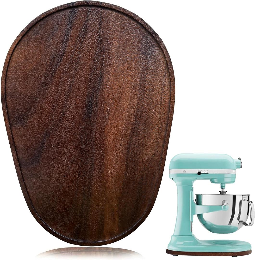 Walnut Wood Mixer Slider Mat for KitchenAid 5-8 qt Stand Mixer Scratch-Resistant Sliding Tray