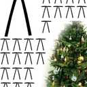 Velvet Christmas Tree Bows – 24 Pcs Holiday Bows (3/8" Wide, 5x7) with Star Clips – Easy Hanging for Tree, Wreath, Gifts & Décor (Black)