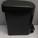 TIPGO Slim Bathroom Trash Can with Lid Soft Close, Step Pedal, 6 Liter / 1.6 Gallon Stainless Steel Trash Bin, Small Garbage Cans for Bedroom, Office, Kitchen (Matte Black)