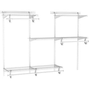 ClosetMaid ShelfTrack Wire Closet Organizer System, Adjustable from 4 to 6 Ft., With Shelves, Clothes Rods, Hardware, Durable Steel, White