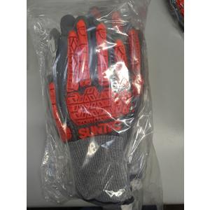 Suntec Impact-Resistant Work Gloves, 6 Pair, Puncture Resistant Gloves, Work Gloves Men Heavy Duty Work Gloves With Grip (Orange Shell, Grey TPR, Black Sandy Nitrile Grip) XL