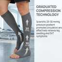 MGANG 20-30 mmHg Compression Stocking for Men and Women, Medical Compression Socks, Knee High Length, Open Toe, for DVT, Varicose Veins, Relief Shin Splints, Edema, Gray Small