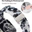 V-MORO Resin Bands Compatible with Apple Watch Series 11/10/9/8/7 Band 45mm 46mm Starlight Buckle Lightweight Fashion Strap Bracelet for iwatch Series SE/6/5/4/3/2/1(Black/White,42/44/45/46/49mm)