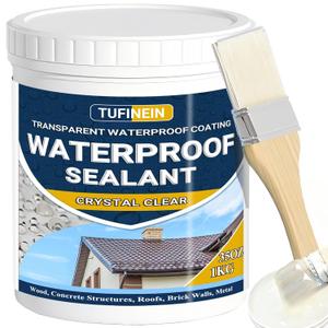 Transparent Waterproof Coating, TUFINEIN 35oz Invisible Waterproof Agent Indoor & Outdoor Sealant Water-Based Clear Sealant Roofs, Walls, Garden, Terraces 2 Packs