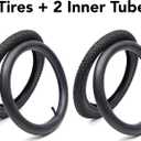 CALPALMY (2 Sets) 14" Bike Replacement Tires and Inner Tubes for MTB, BMX, Kids Bike - Compatible with RoyalBaby, Joystar, Dynacraft and More - Made from Premium Butyl Rubber 14"x2.125 Black