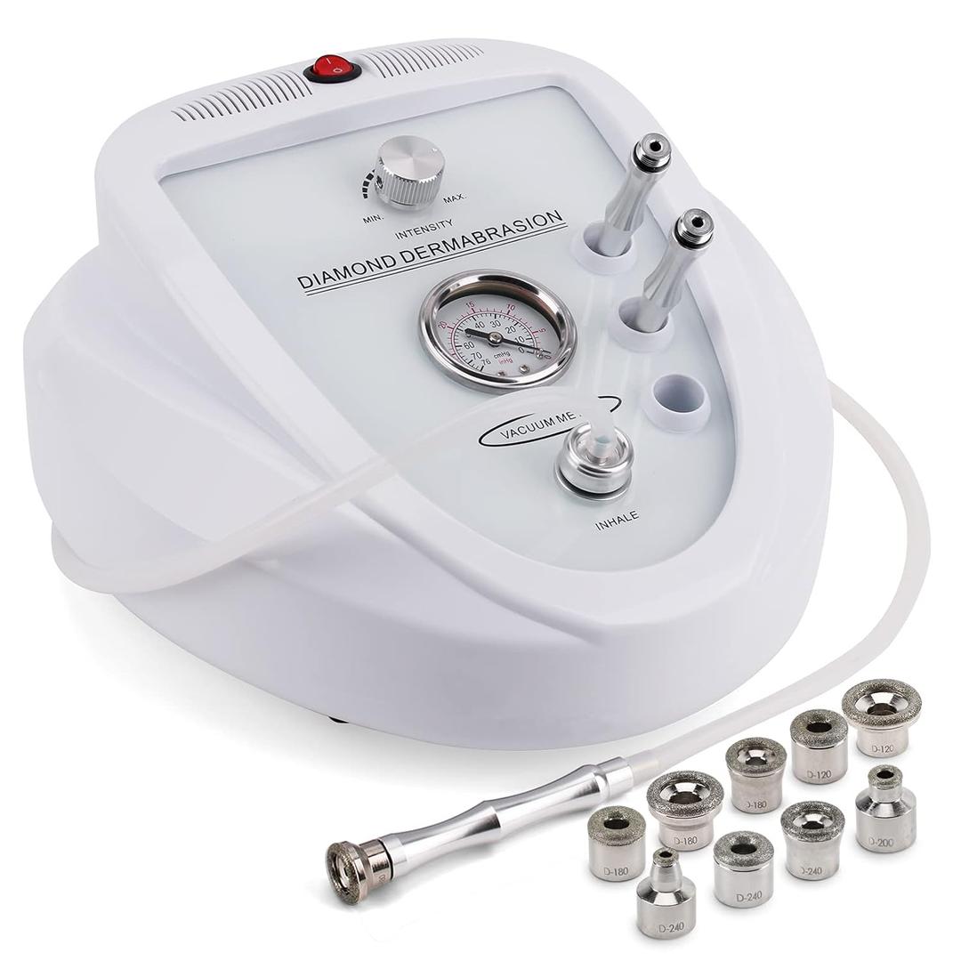 Yofuly Diamond Microdermabrasion Machine, 65-68cmHg Suction Power Professional Dermabrasion, Home Use Facial Skin Care Equipment (17 Piece Set, Pure White)