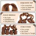 COOKOO Honey Brown 18 Inch French Curl Crochet Braids 9 Packs Soft Bouncy Braids Hair 65g/pack Loose Wavy Texture Pre-stretched Braiding Hair Extensions for Senegalese Twist Hair 30#