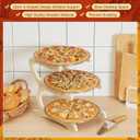 14 Pcs Wooden Pizza Pan Riser Stands Sets Tiered Tray Stand 13.8" L x 7.9" W x 12.6" H Tower Rack Serving Tray Holder Food Platter Display Rack for Dessert Cheese Restaurant Home