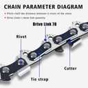 3 Pack 20 Inch Chainsaw Chain .325" Pitch .050" Gauge 78 Drive Links, Full Chisel Replacement Chainsaw Blade Fits for Remington RM4620 Husqvarna 240 445 450 Jonsered CS2255 CS2250(20"78DL.325".050")