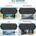 Veharvim Sun Visor Extender for Car (Polarized, UV400, PC Lens, 2 Side Sunshade), Car Visor Extender Sun Blocker, Visor Extender Attachment, Anti-Glare for Safe Driving