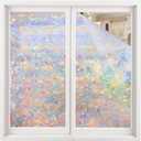 Volcanics Window Privacy Film Static Window Clings Vinyl 3D Window Decals Window Stickers Rainbow Window Film for Glass Door Heat Control Anti UV 23.6 x 59 Inches