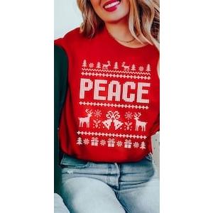 Peace I Come in Peace Couple Matching Ugly Christmas Sweater T-Shirt
