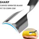 2 x RCOAIMT Corn Peeler, Stainless Steel Corn Cob Stripper Tool with Sharp Curved Blade, Durable & Easy to Clean, Dishwasher Safe Corn Kernel Remover for Fresh Corn
