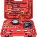 Fuel Injection Pressure Tester Kit, 0-140PSI Pro Fuel Pressure Tester Kit, Car Truck Motorcycle Diagnostic Tool. (red)