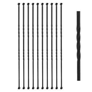 10-Pack Stair Balusters,1/2" x 44",Hollow Double Twist Balusters for Staircase Interior with 20 Swivel Shoes Iron Balusters for Staircase