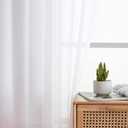White Sheer Curtains 84 Inches Long 2 Panels Set for Bedroom Living Room, Soft Airy Light Filtering Modern Solid Rod Pocket Drapes Window Treatments, White, Each 42" W x 84" L
